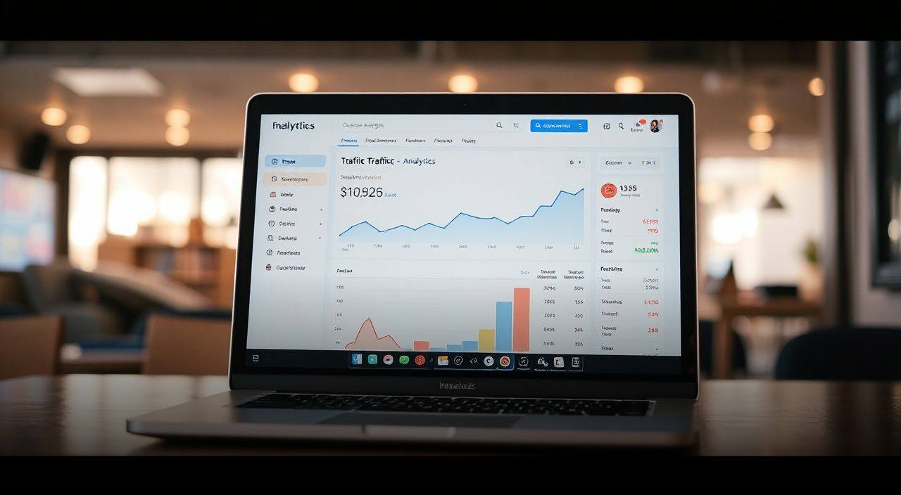 laptop showing website analytics